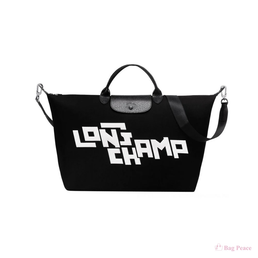 Longchamp Longchamp Travel Bag L Le Pliage Lgp Black/white, Black