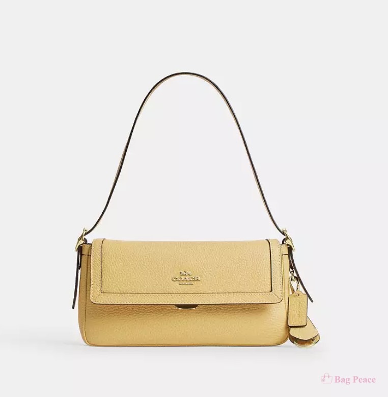 Coach Etta Small Flap Shoulder Bag, Soft Yellow